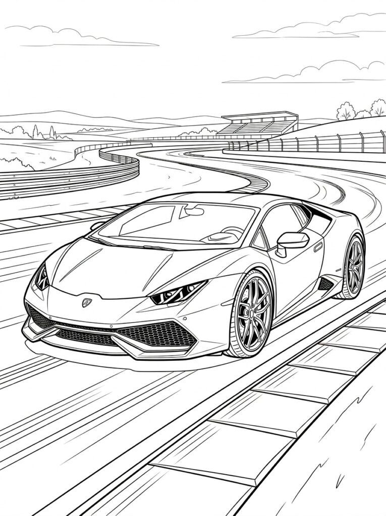 Lamborghini Huracan Kleurplaten (Gratis PDF Printables) 12 - gratis kleurplaat om te printen