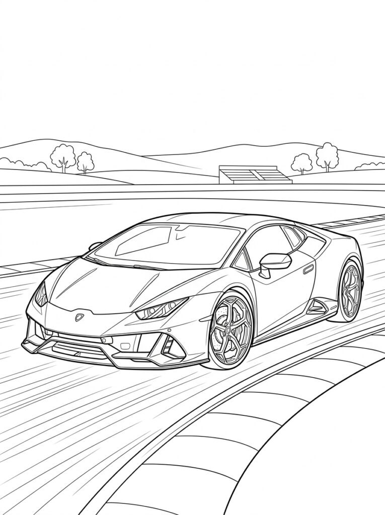Lamborghini Huracan Kleurplaten (Gratis PDF Printables) 13 - gratis kleurplaat om te printen