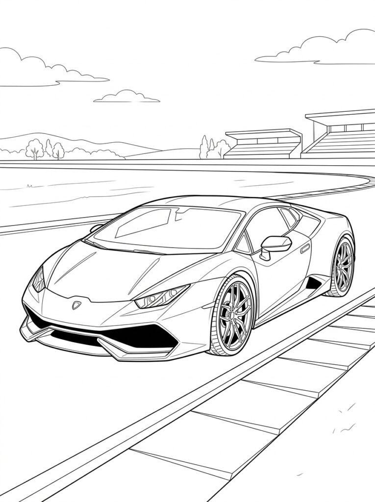 Lamborghini Huracan Kleurplaten (Gratis PDF Printables) 14 - gratis kleurplaat om te printen