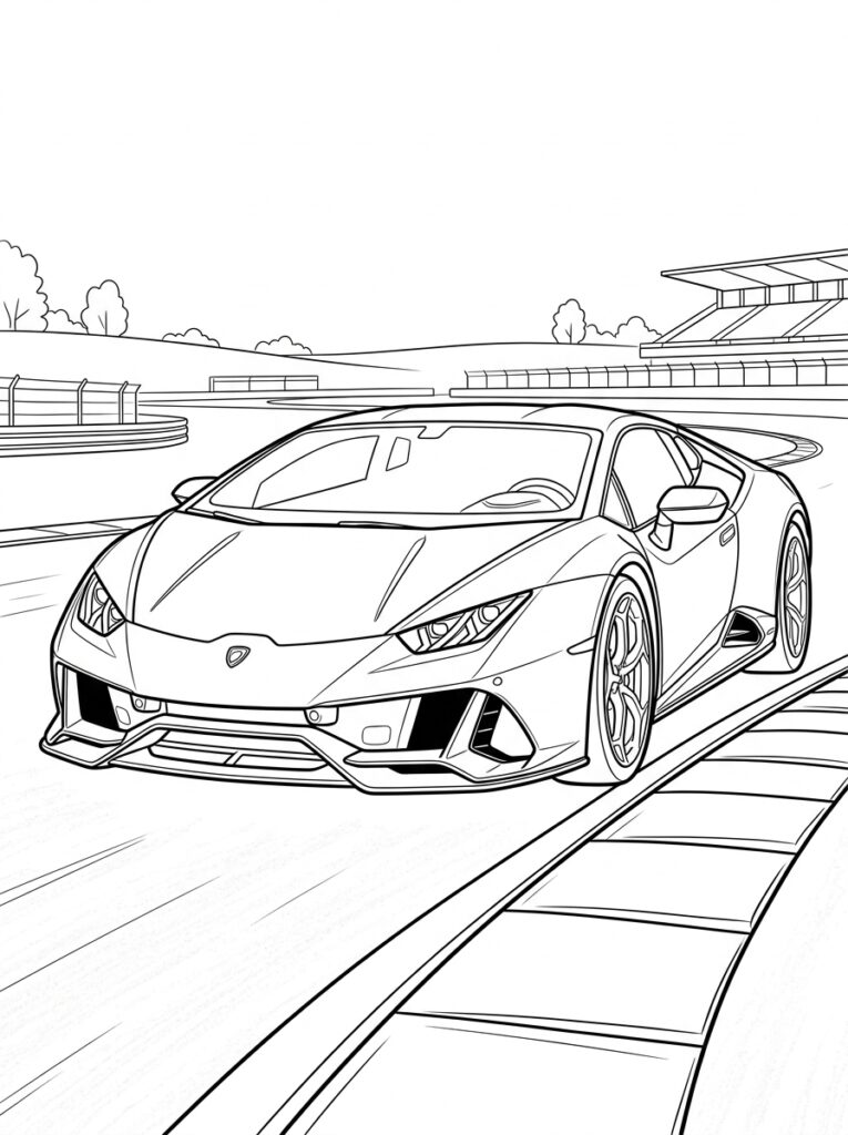 Lamborghini Huracan Kleurplaten (Gratis PDF Printables) 15 - gratis kleurplaat om te printen