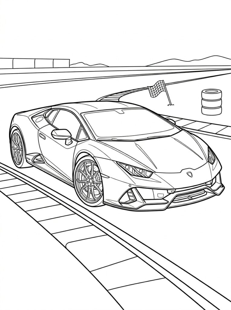 Lamborghini Huracan Kleurplaten (Gratis PDF Printables) 17 - gratis kleurplaat om te printen