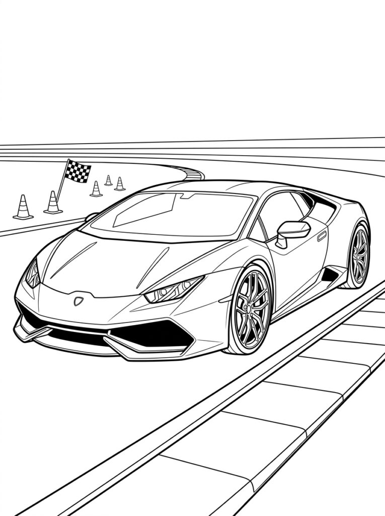 Lamborghini Huracan Kleurplaten (Gratis PDF Printables) 19 - gratis kleurplaat om te printen