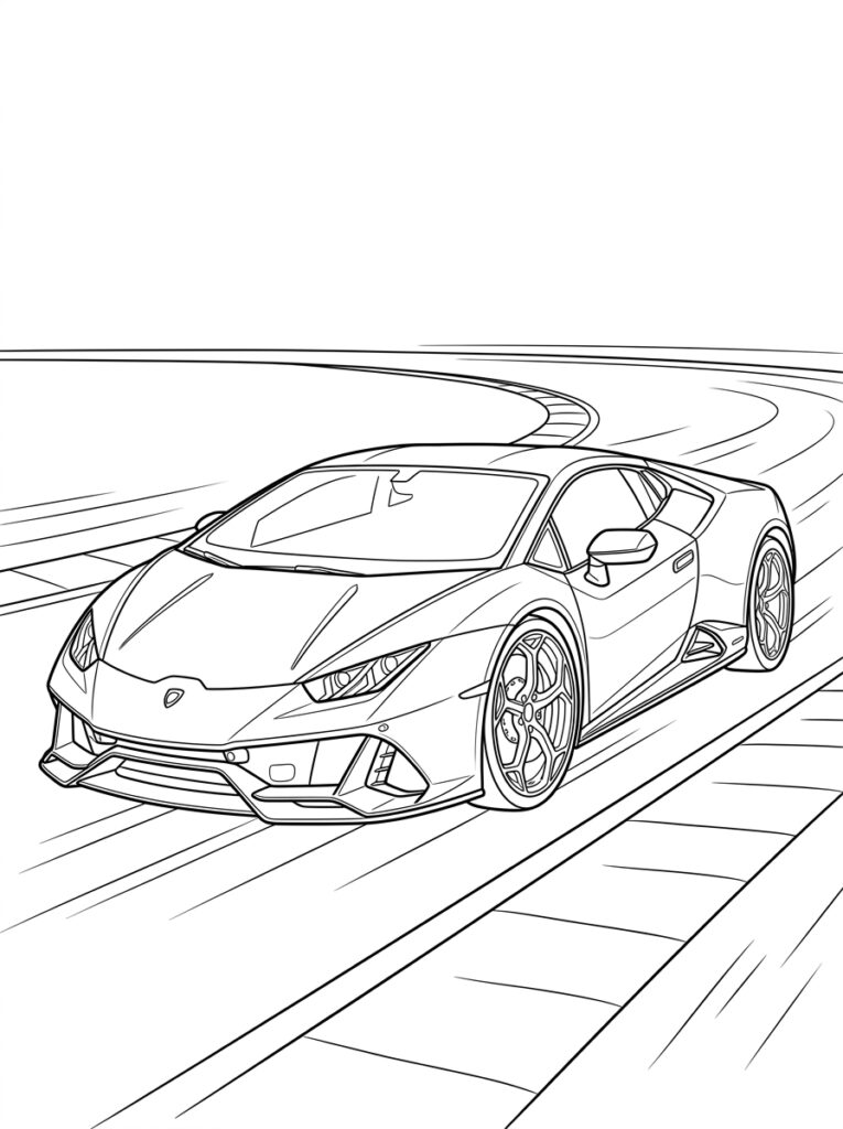 Lamborghini Huracan Kleurplaten (Gratis PDF Printables) 20 - gratis kleurplaat om te printen