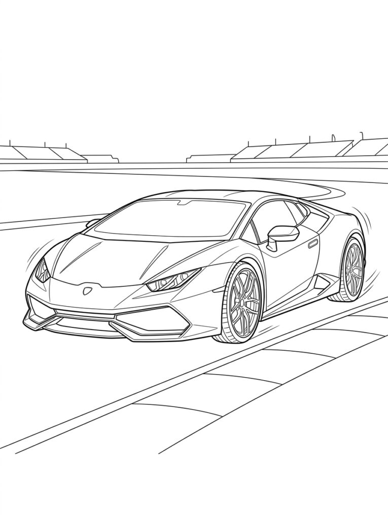 Lamborghini Huracan Kleurplaten (Gratis PDF Printables) 21 - gratis kleurplaat om te printen