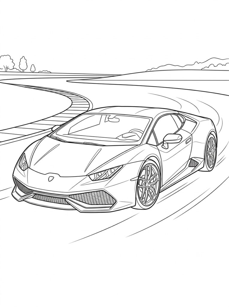 Lamborghini Huracan Kleurplaten (Gratis PDF Printables) 22 - gratis kleurplaat om te printen