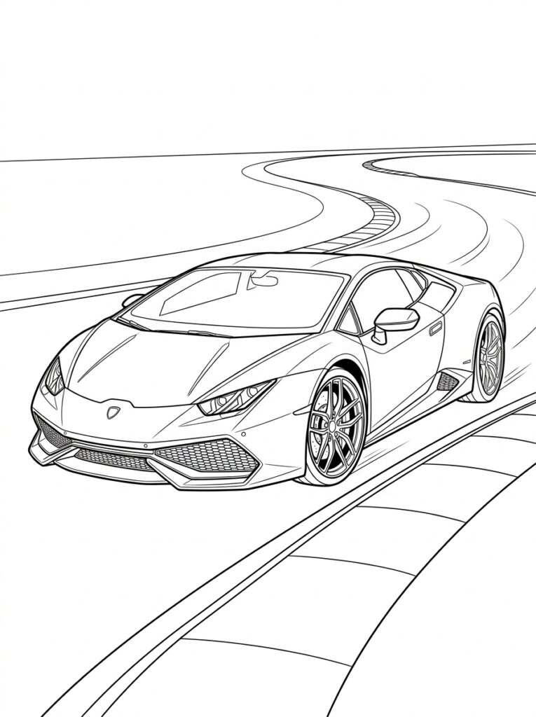 Lamborghini Huracan Kleurplaten (Gratis PDF Printables) 23 - gratis kleurplaat om te printen