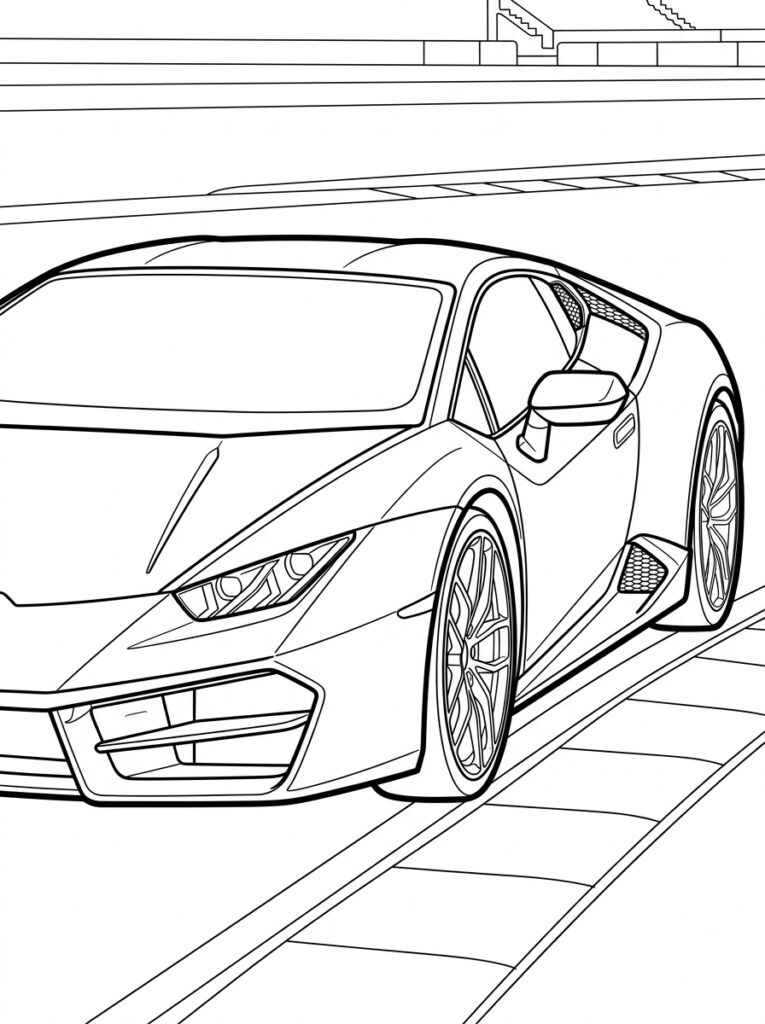Lamborghini Huracan Kleurplaten (Gratis PDF Printables) 26 - gratis kleurplaat om te printen