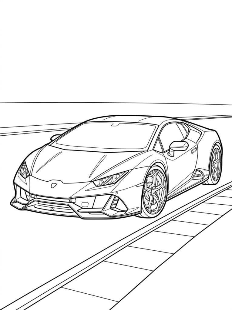 Lamborghini Huracan Kleurplaten (Gratis PDF Printables) 27 - gratis kleurplaat om te printen