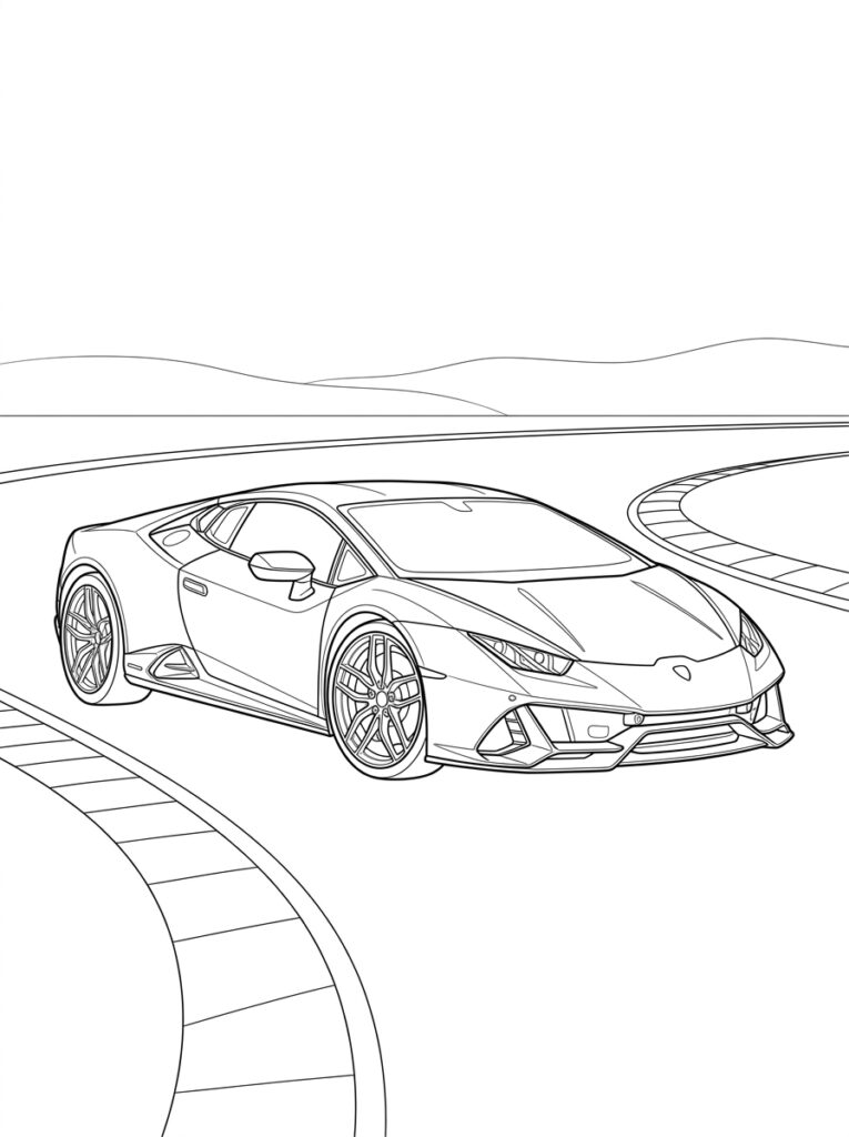 Lamborghini Huracan Kleurplaten (Gratis PDF Printables) 29 - gratis kleurplaat om te printen