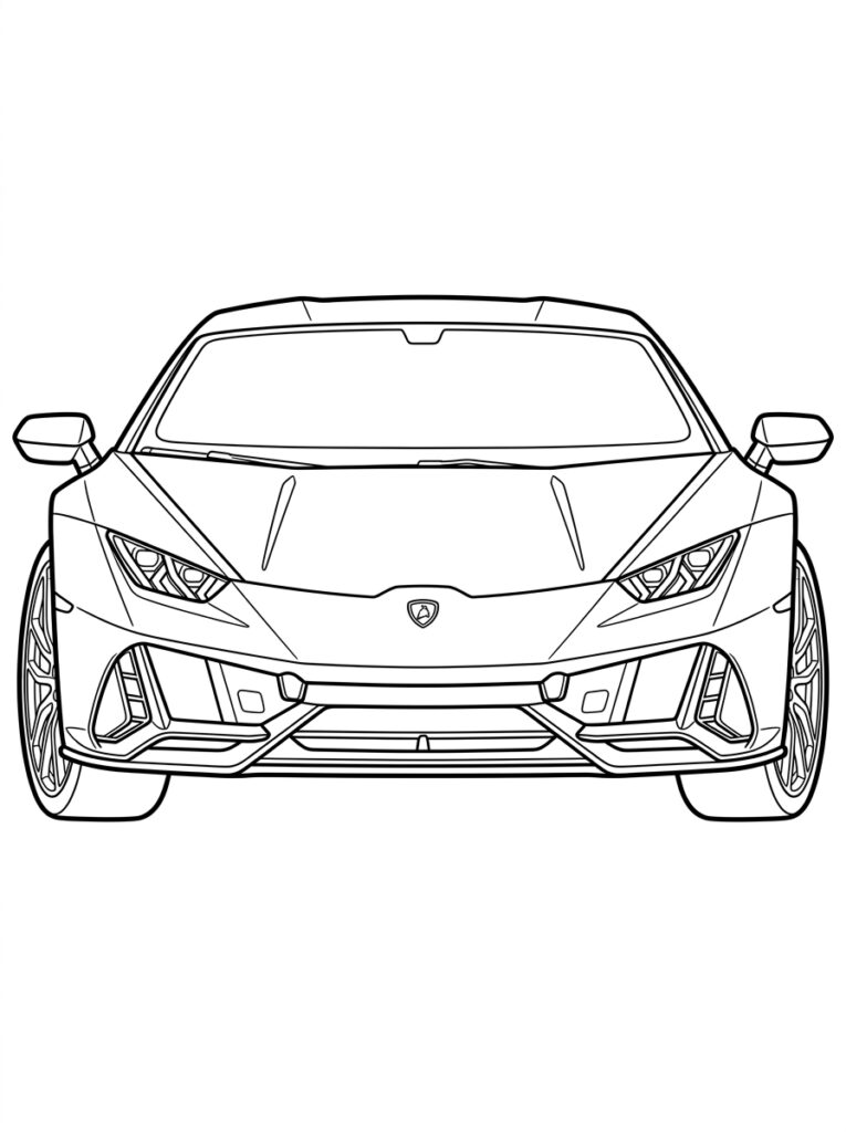 Lamborghini Huracan Kleurplaten (Gratis PDF Printables) 30 - gratis kleurplaat om te printen