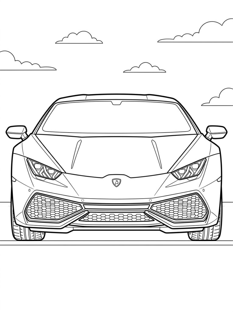 Lamborghini Huracan Kleurplaten (Gratis PDF Printables) 31 - gratis kleurplaat om te printen