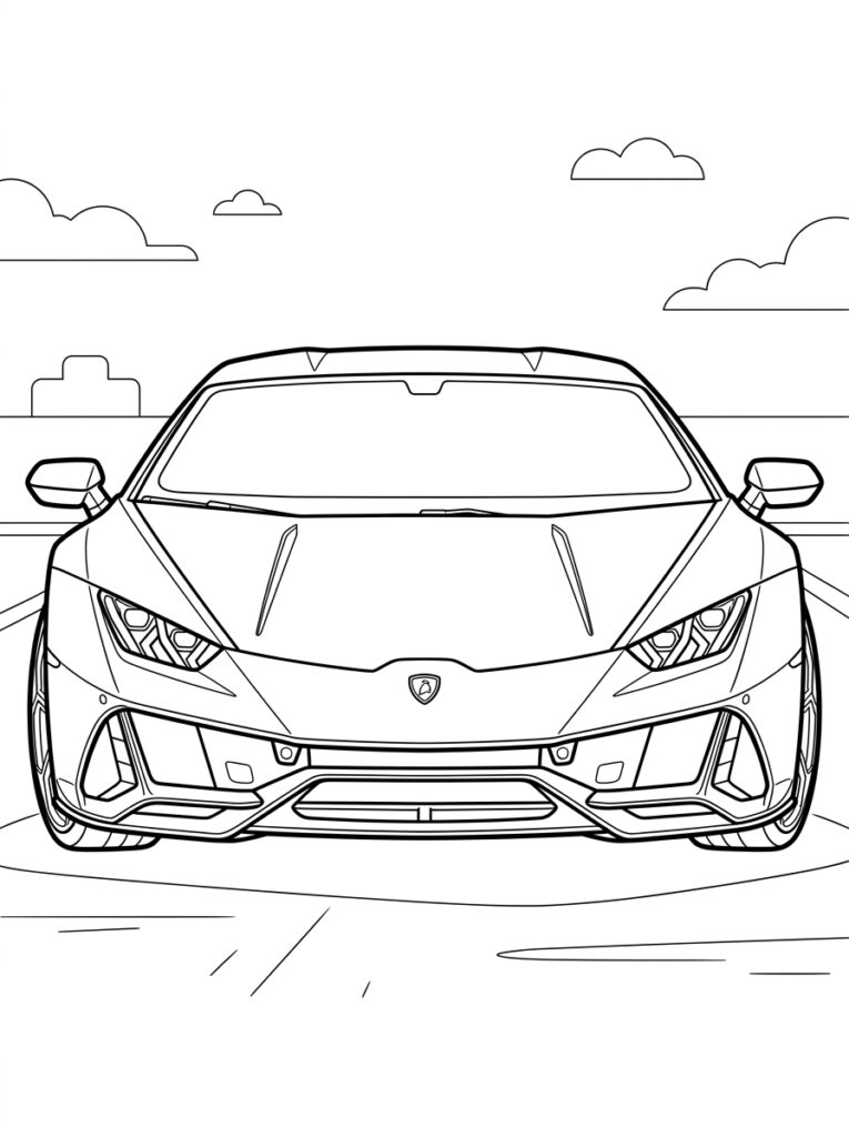 Lamborghini Huracan Kleurplaten (Gratis PDF Printables) 32 - gratis kleurplaat om te printen