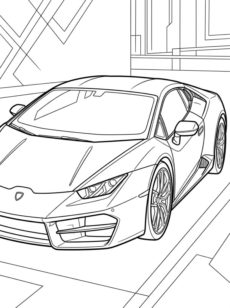 Lamborghini Huracan Kleurplaten (Gratis PDF Printables) 33 - gratis kleurplaat om te printen