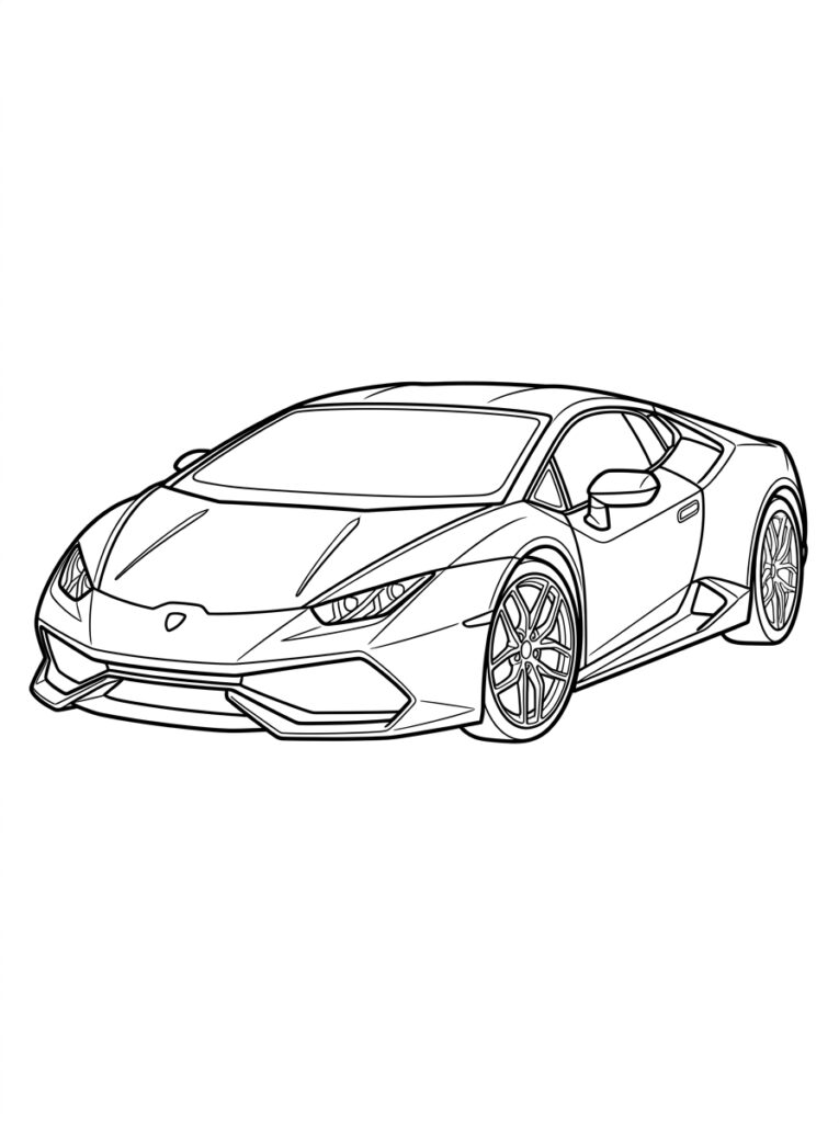 Lamborghini Huracan Kleurplaten (Gratis PDF Printables) 34 - gratis kleurplaat om te printen