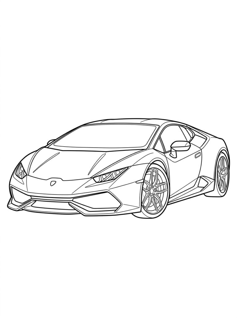 Lamborghini Huracan Kleurplaten (Gratis PDF Printables) 35 - gratis kleurplaat om te printen