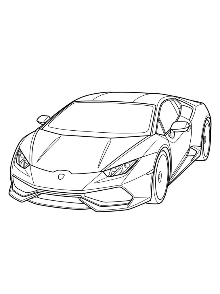 Lamborghini Huracan Kleurplaten (Gratis PDF Printables) 37 - gratis kleurplaat om te printen