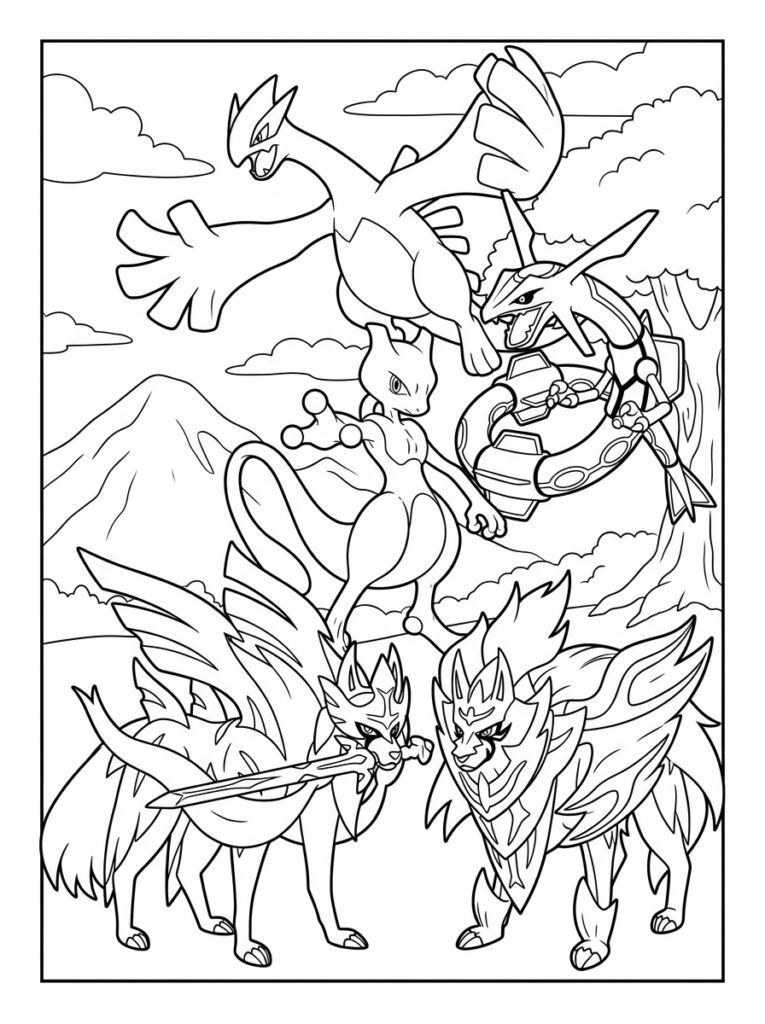 Legendarische Pokemon Kleurplaten (Gratis PDF Printables) 01 - gratis kleurplaat om te printen