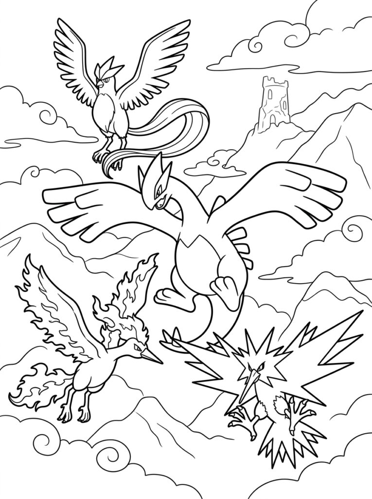 Legendarische Pokemon Kleurplaten (Gratis PDF Printables) 02 - gratis kleurplaat om te printen