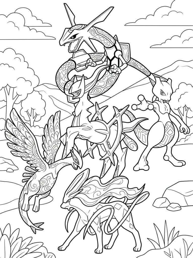 Legendarische Pokemon Kleurplaten (Gratis PDF Printables) 08 - gratis kleurplaat om te printen