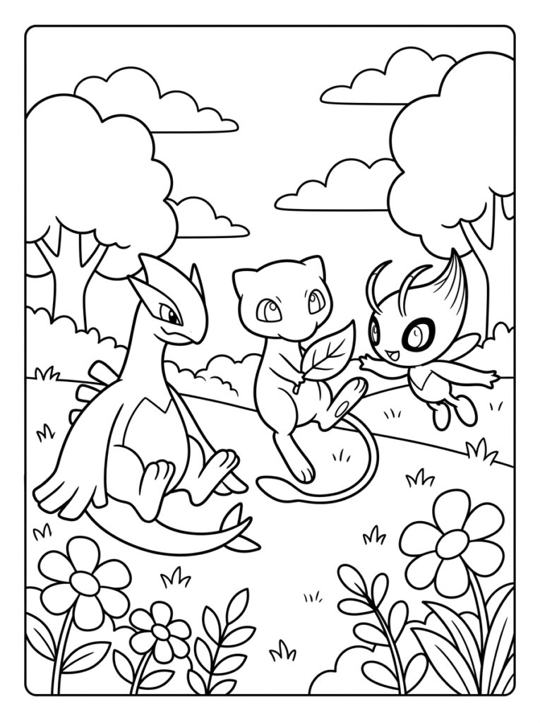 Legendarische Pokemon Kleurplaten (Gratis PDF Printables) 10 - gratis kleurplaat om te printen
