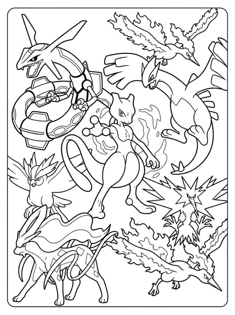 Legendarische Pokemon Kleurplaten (Gratis PDF Printables) 15 - gratis kleurplaat om te printen