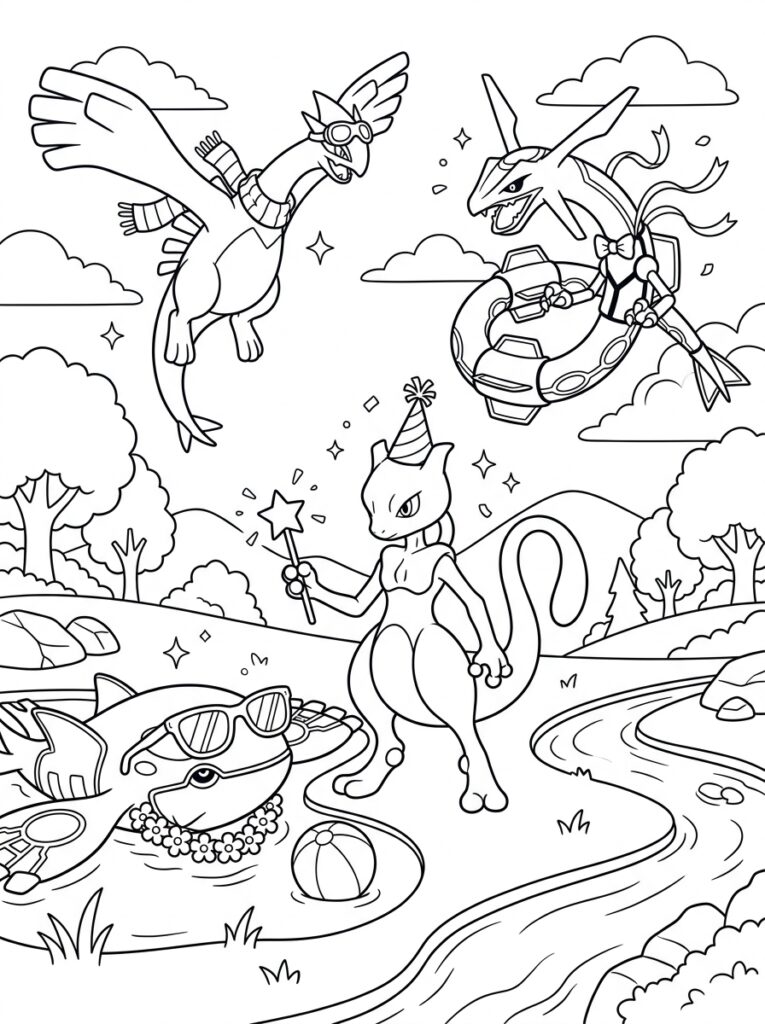 Legendarische Pokemon Kleurplaten (Gratis PDF Printables) 17 - gratis kleurplaat om te printen