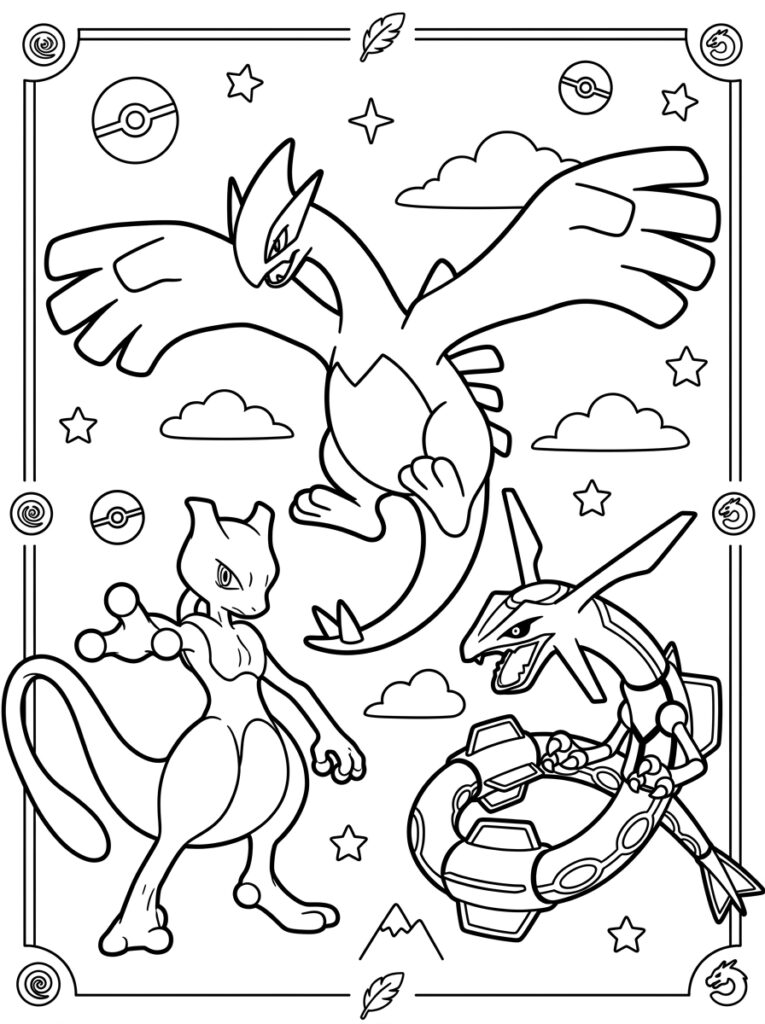 Legendarische Pokemon Kleurplaten (Gratis PDF Printables) 21 - gratis kleurplaat om te printen