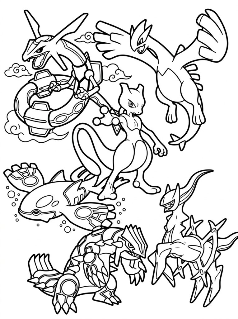Legendarische Pokemon Kleurplaten (Gratis PDF Printables) 26 - gratis kleurplaat om te printen
