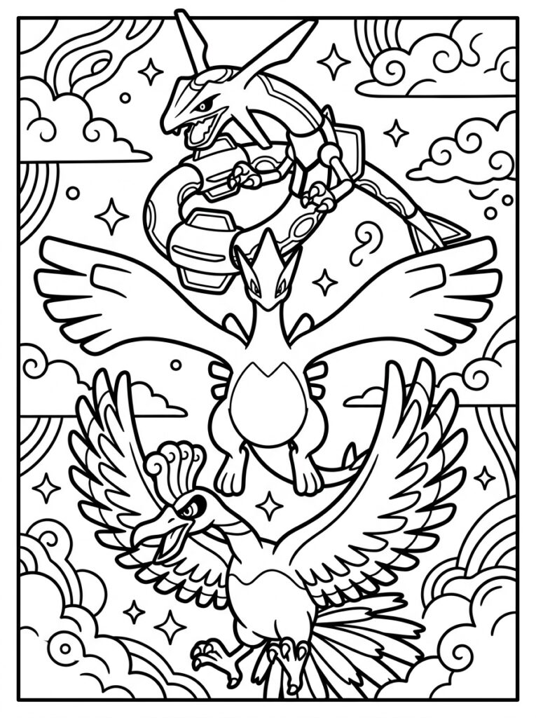 Legendarische Pokemon Kleurplaten (Gratis PDF Printables) 27 - gratis kleurplaat om te printen