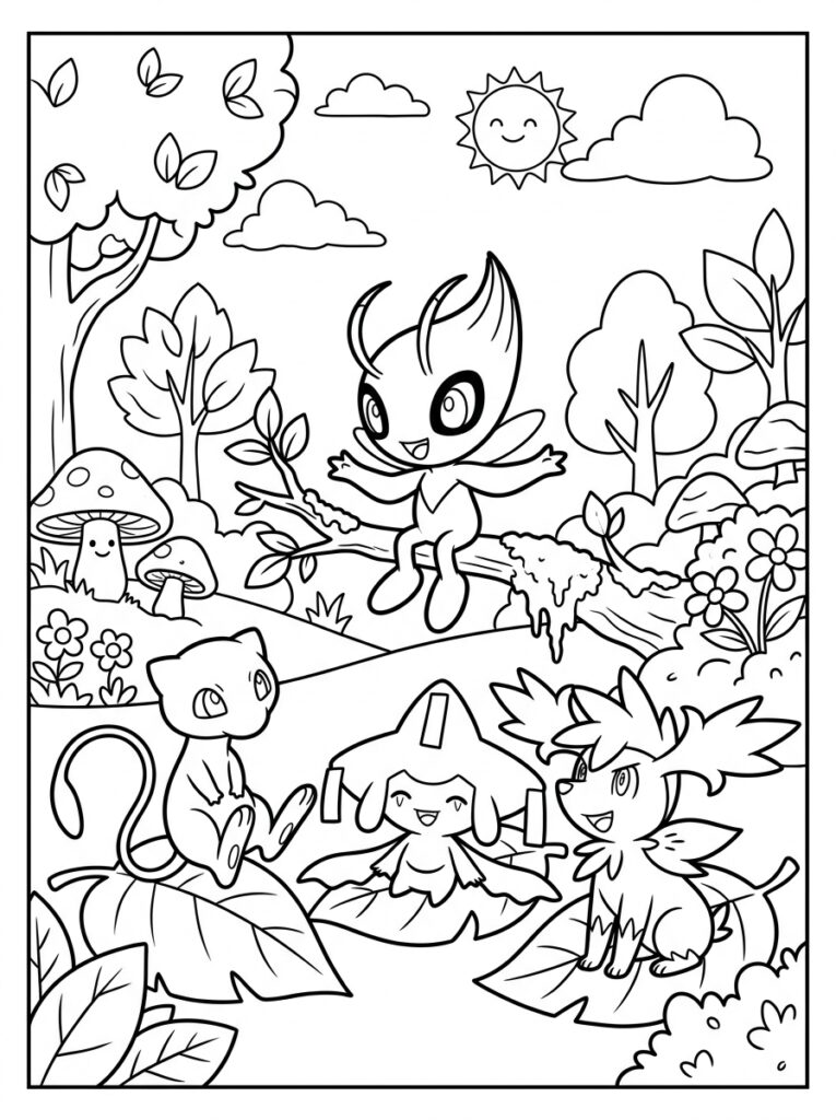 Legendarische Pokemon Kleurplaten (Gratis PDF Printables) 29 - gratis kleurplaat om te printen