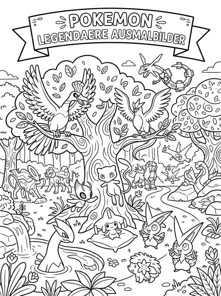 Legendarische Pokemon Kleurplaten (Gratis PDF Printables) 31 - gratis kleurplaat om te printen