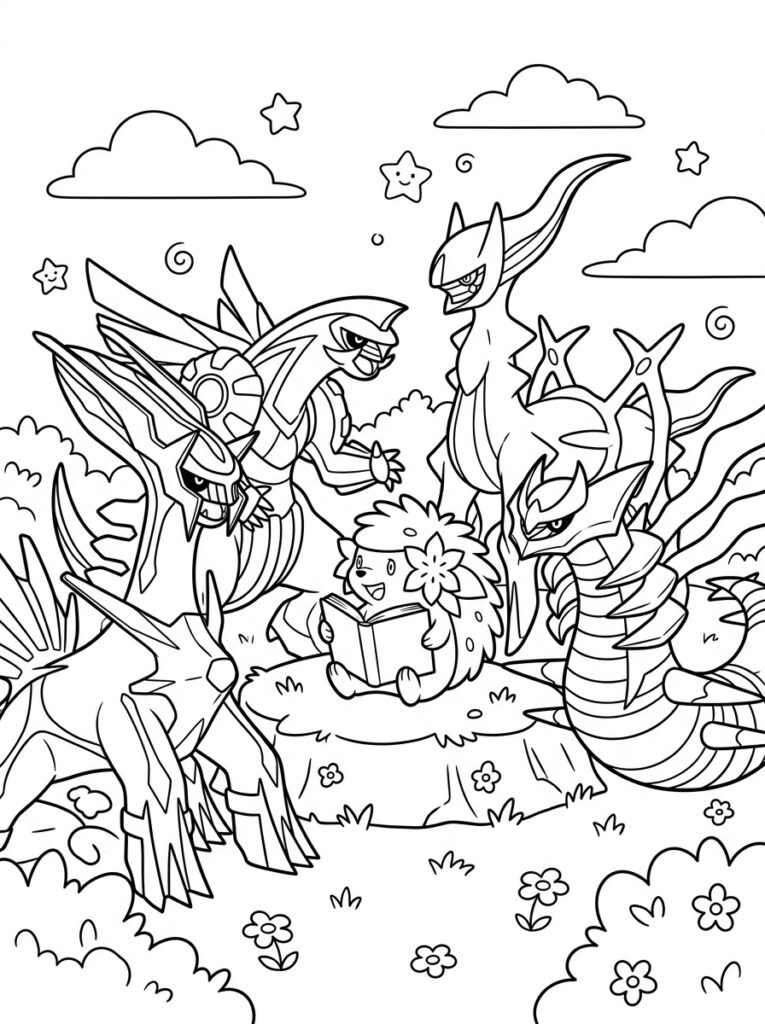 Legendarische Pokemon Kleurplaten (Gratis PDF Printables) 32 - gratis kleurplaat om te printen