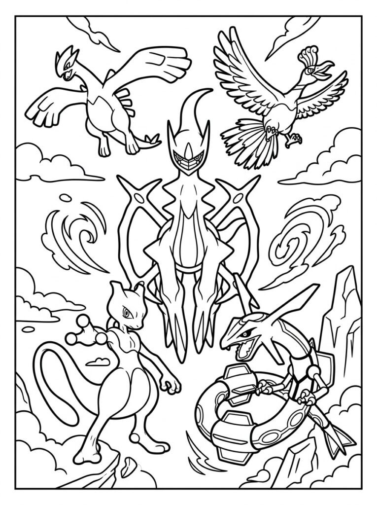 Legendarische Pokemon Kleurplaten (Gratis PDF Printables) 37 - gratis kleurplaat om te printen