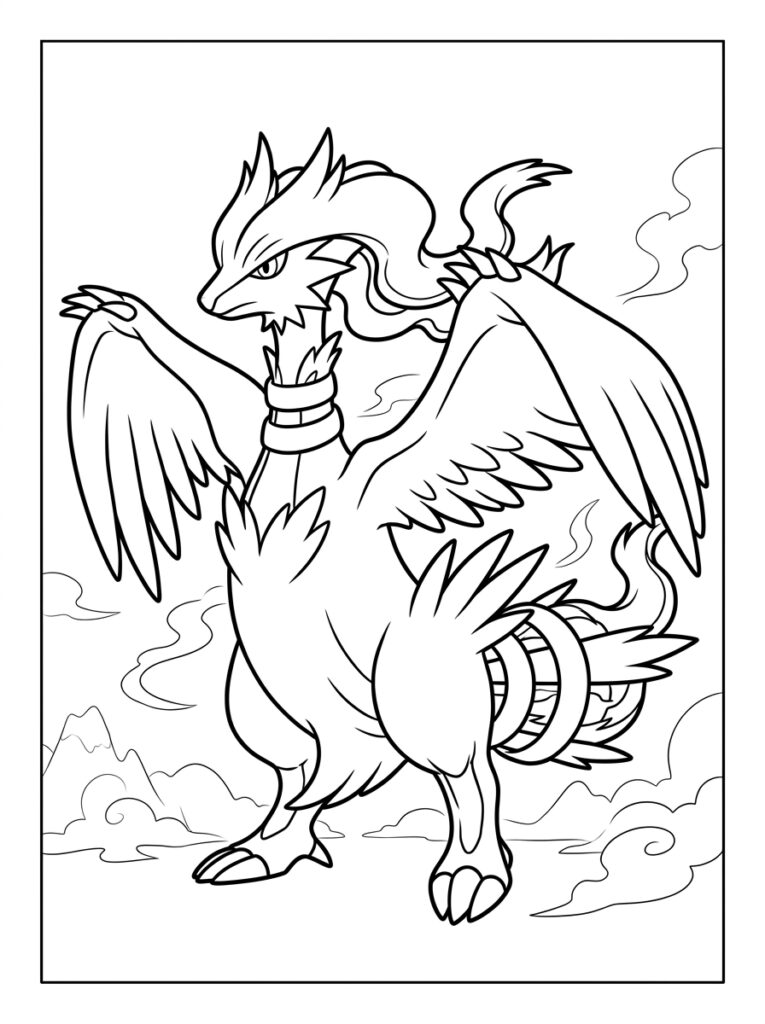 Legendarische Pokemon Kleurplaten (Gratis PDF Printables) 38 - gratis kleurplaat om te printen