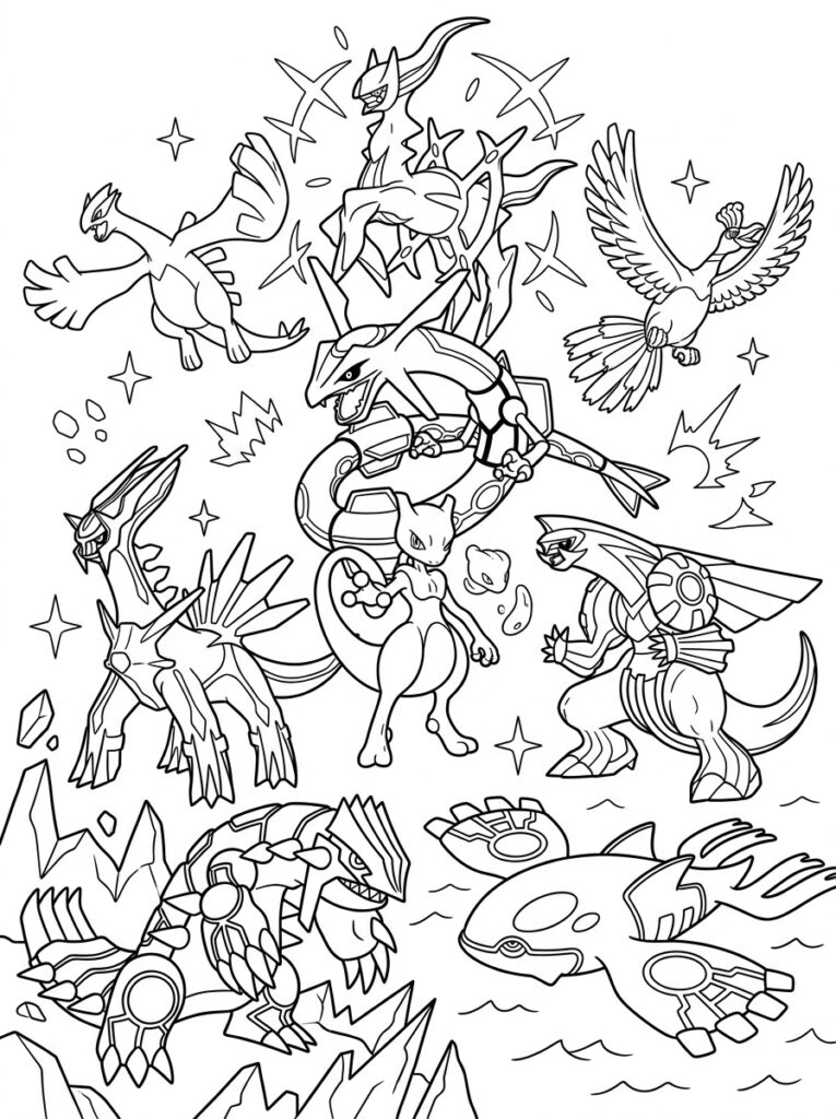 Legendarische Pokemon Kleurplaten (Gratis PDF Printables) 39 - gratis kleurplaat om te printen