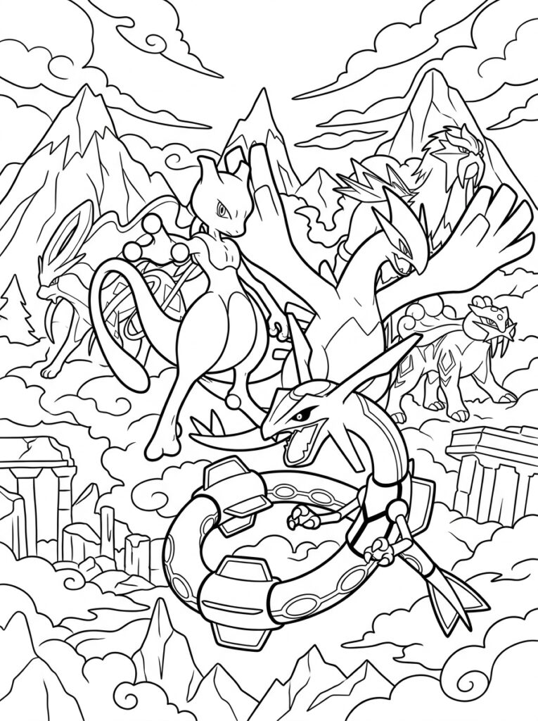 Legendarische Pokemon Kleurplaten (Gratis PDF Printables) 40 - gratis kleurplaat om te printen
