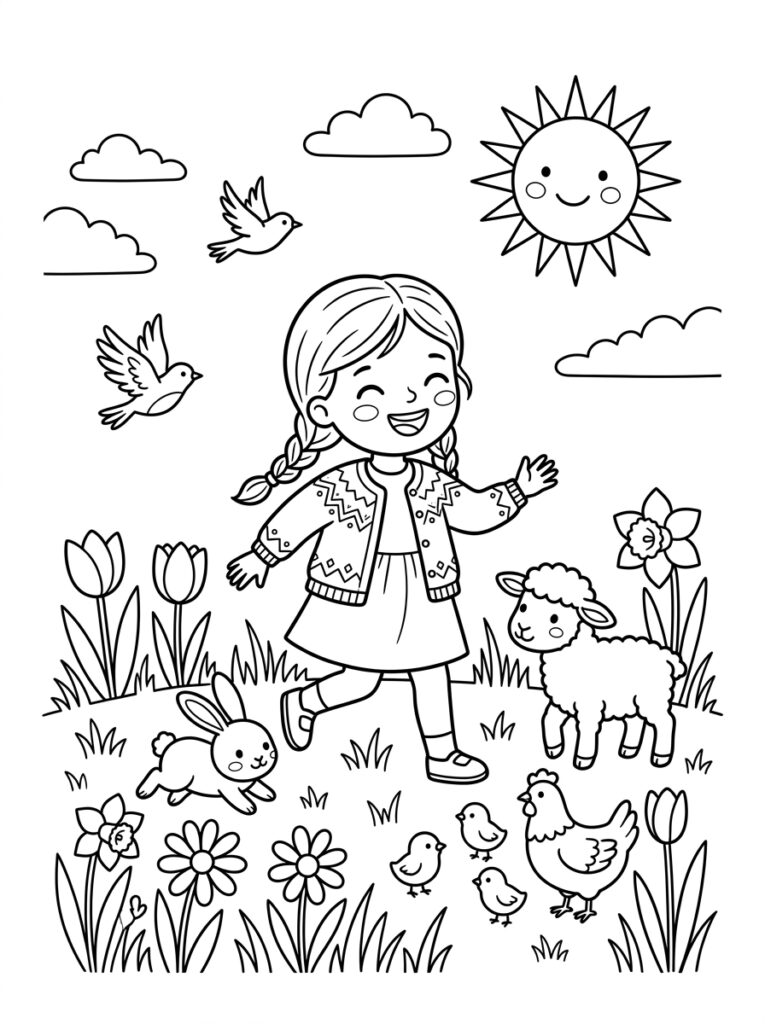 Lente Kleurplaten (Gratis PDF Printables) 09 - gratis kleurplaat om te printen