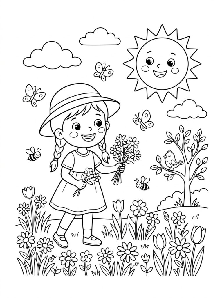 Lente Kleurplaten (Gratis PDF Printables) 12 - gratis kleurplaat om te printen