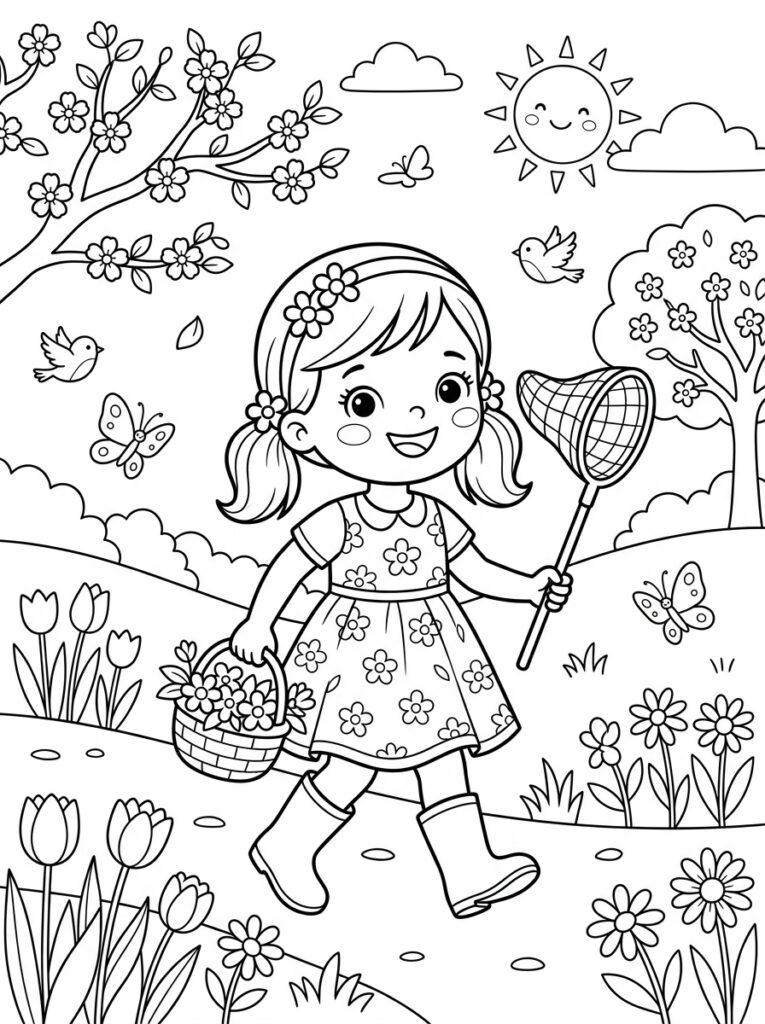 Lente Kleurplaten (Gratis PDF Printables) 14 - gratis kleurplaat om te printen