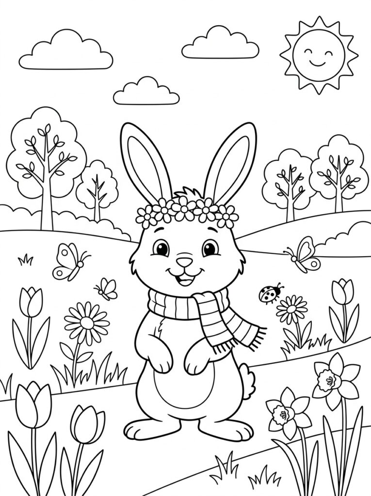 Lente Kleurplaten (Gratis PDF Printables) 16 - gratis kleurplaat om te printen