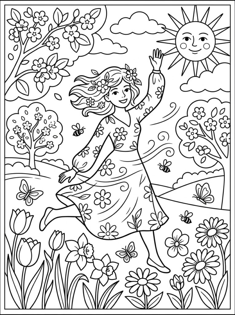 Lente Kleurplaten (Gratis PDF Printables) 18 - gratis kleurplaat om te printen