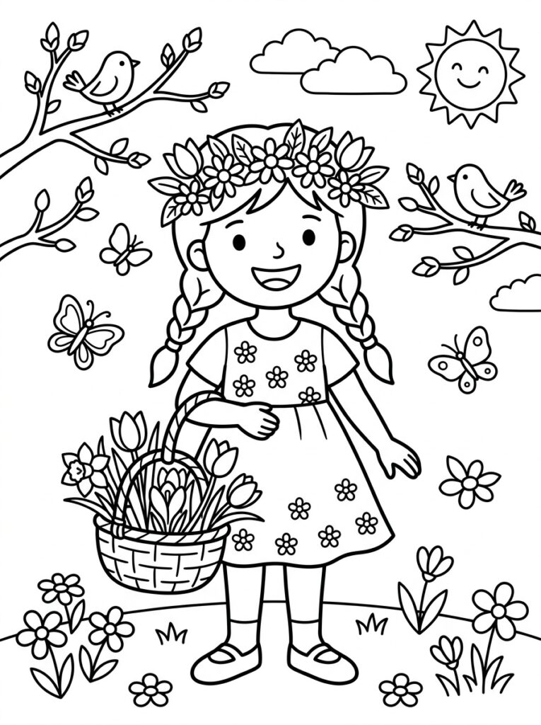 Lente Kleurplaten (Gratis PDF Printables) 21 - gratis kleurplaat om te printen