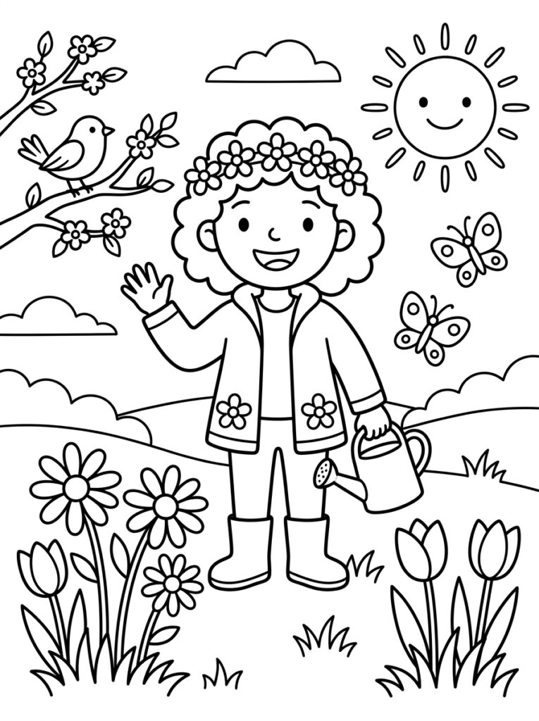 Lente Kleurplaten (Gratis PDF Printables) 22 - gratis kleurplaat om te printen