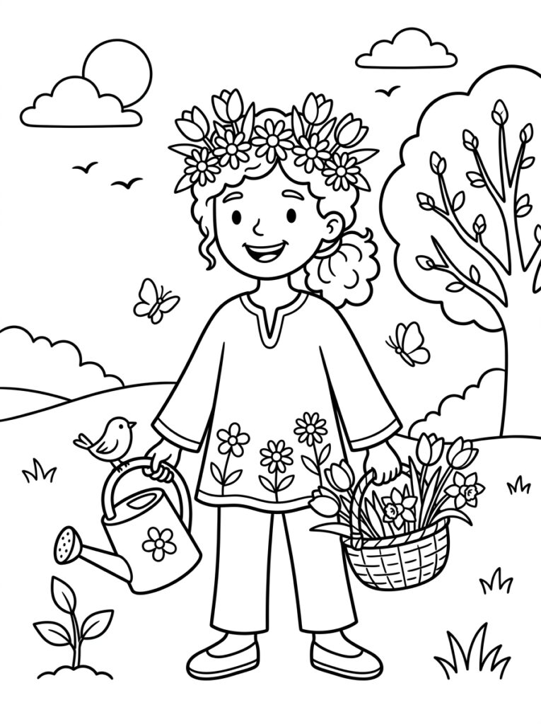 Lente Kleurplaten (Gratis PDF Printables) 24 - gratis kleurplaat om te printen