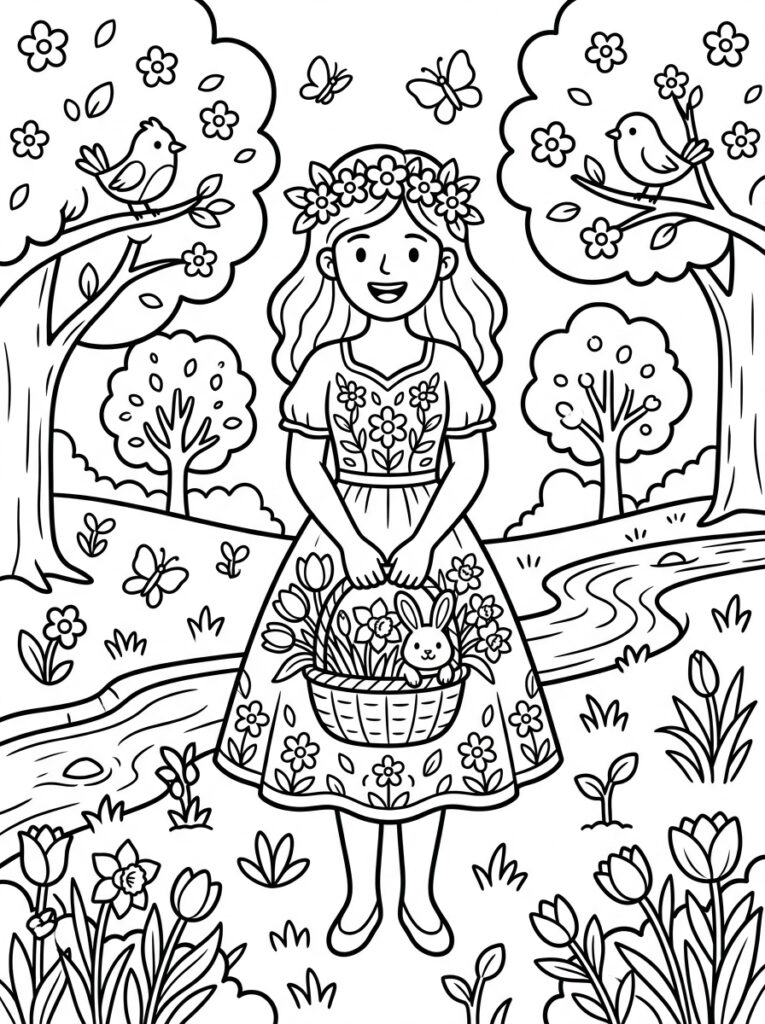 Lente Kleurplaten (Gratis PDF Printables) 25 - gratis kleurplaat om te printen