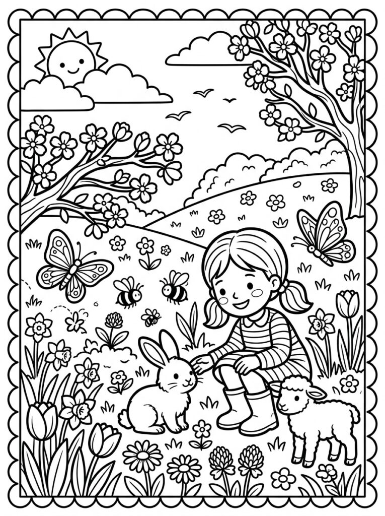 Lente Kleurplaten (Gratis PDF Printables) 26 - gratis kleurplaat om te printen