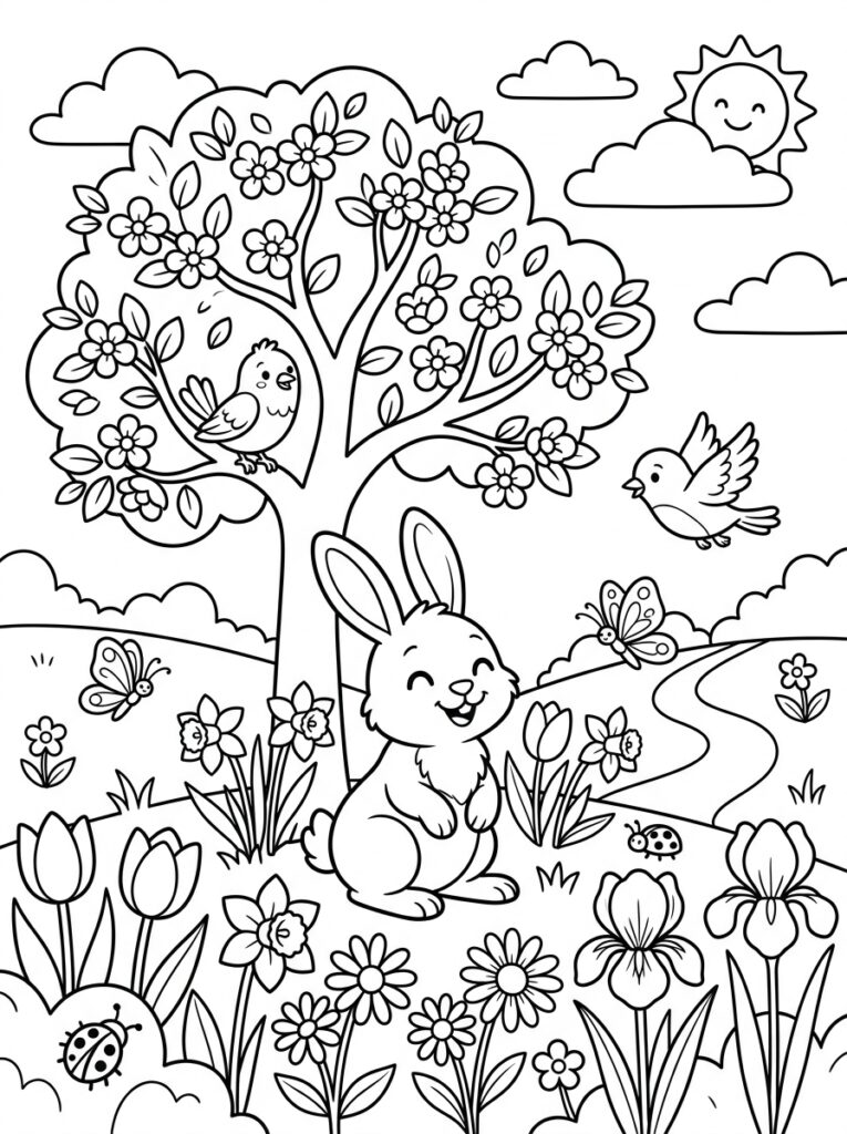 Lente Kleurplaten (Gratis PDF Printables) 28 - gratis kleurplaat om te printen