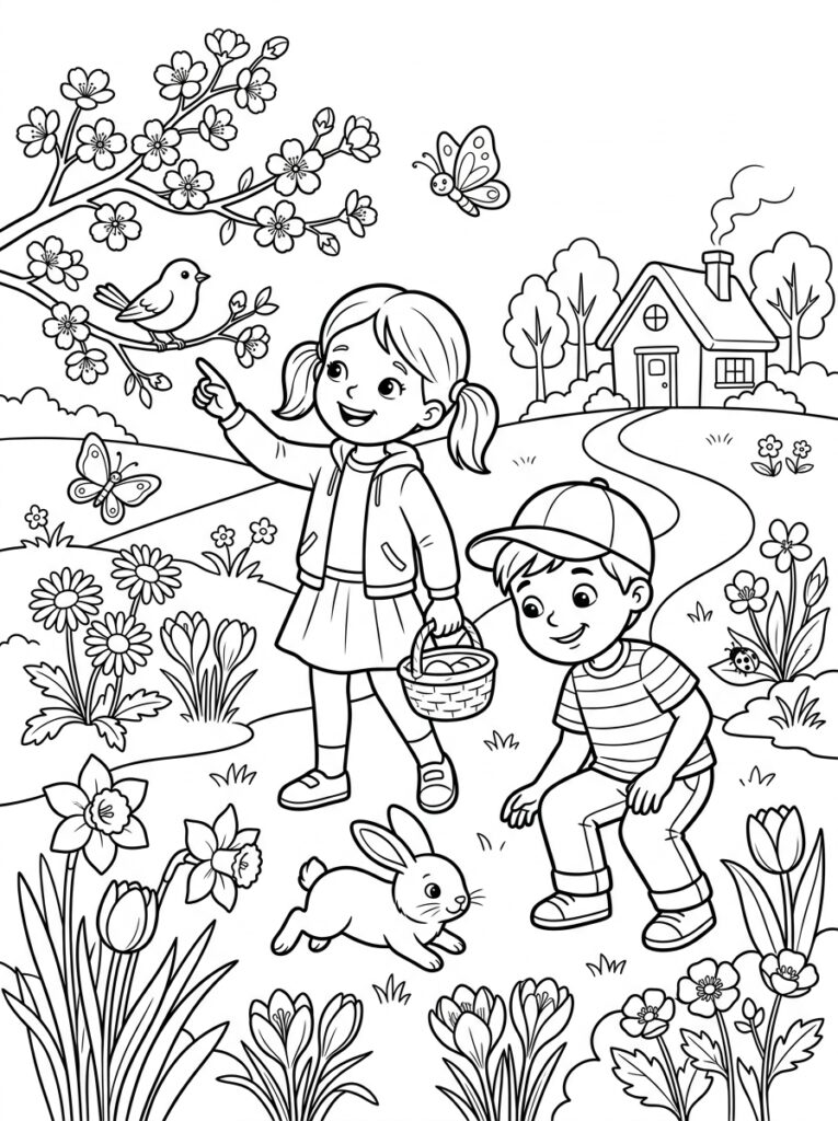 Lente Kleurplaten (Gratis PDF Printables) 29 - gratis kleurplaat om te printen