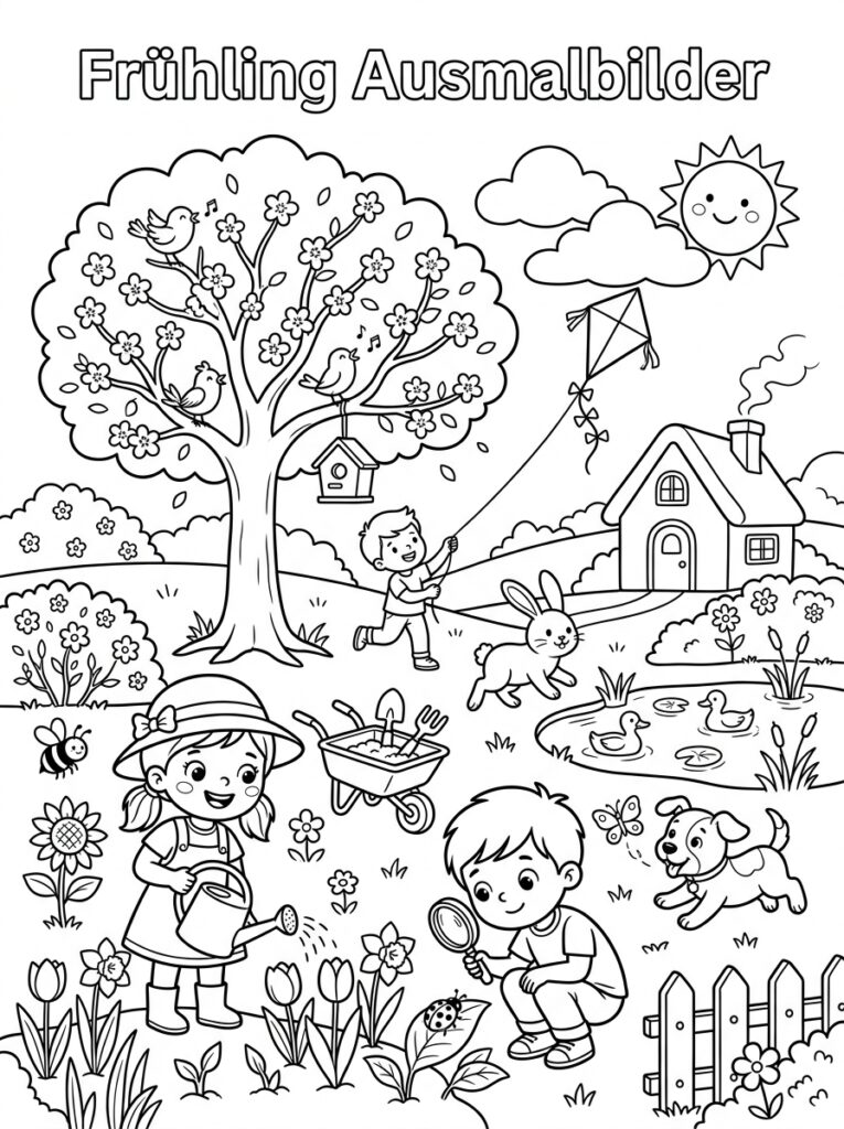 Lente Kleurplaten (Gratis PDF Printables) 30 - gratis kleurplaat om te printen