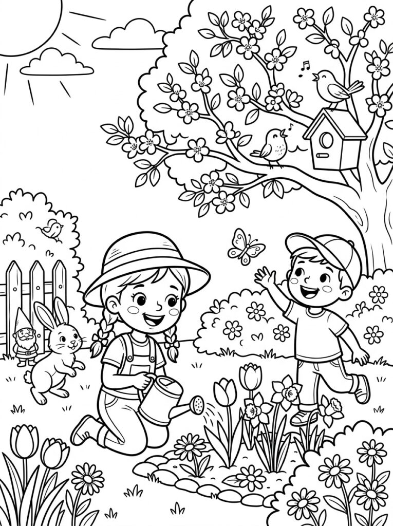 Lente Kleurplaten (Gratis PDF Printables) 31 - gratis kleurplaat om te printen